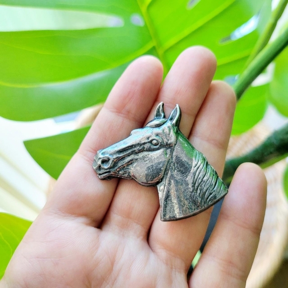 Vintage Silver Horse Boucher Brooch Pin - Picture 5 of 8